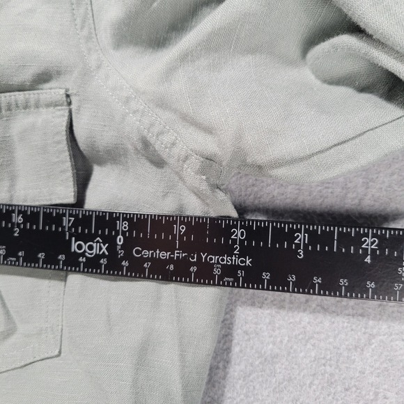 Soft Surroundings Jumpsuit Womens 12 Green Linen Kerry Coastal Resort Cruise - Picture 5 of 16